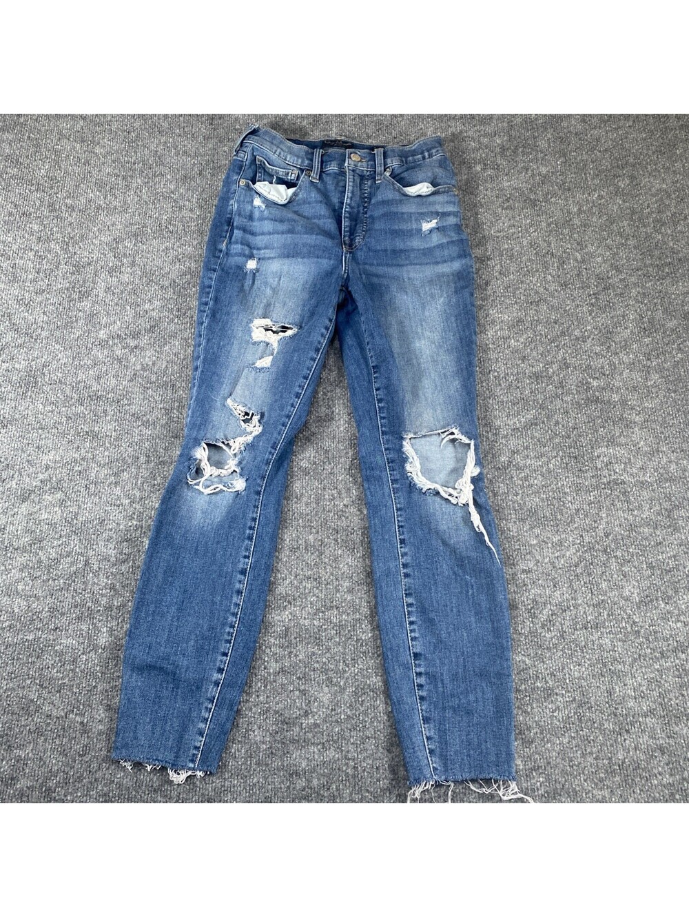 Lucky Brand Bridgette Jeans Sz 2/26 Blue High Rise Skinny Distressed Ankle Ag